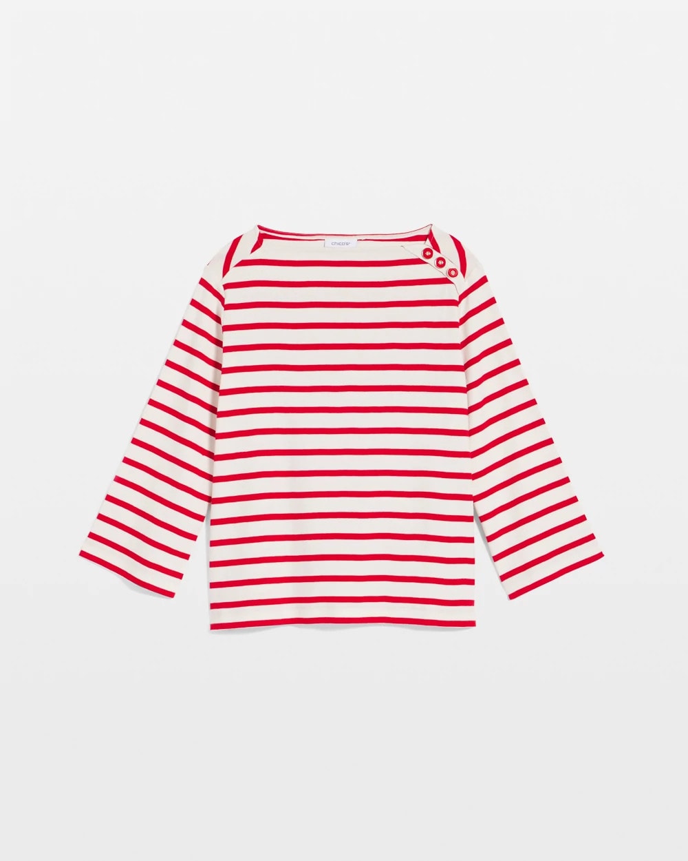 Bateau Neck Stripe Top Love Letter Red - Chico's