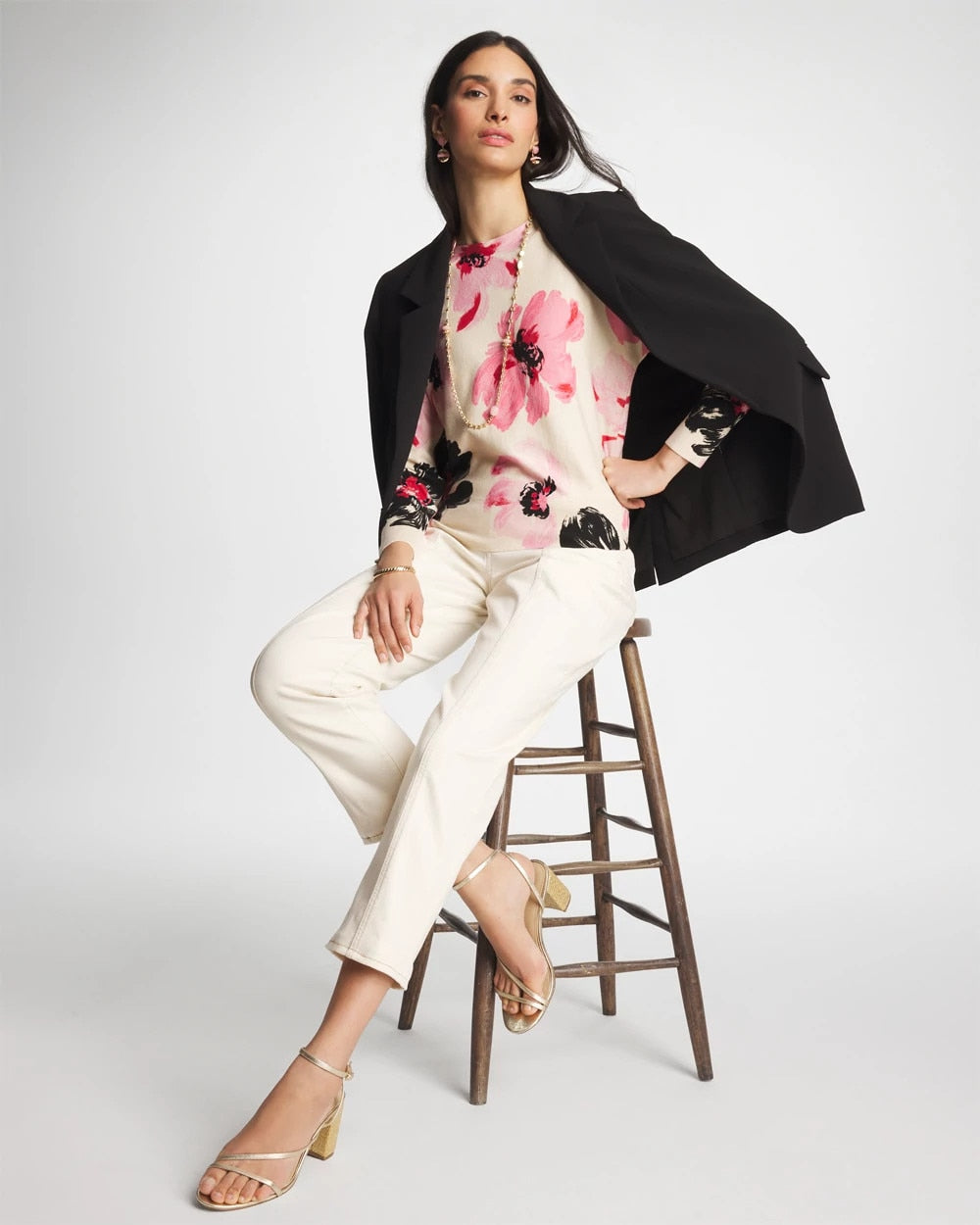 Printed Bateau Dolman Pullover Sweet Blossom - Chico's