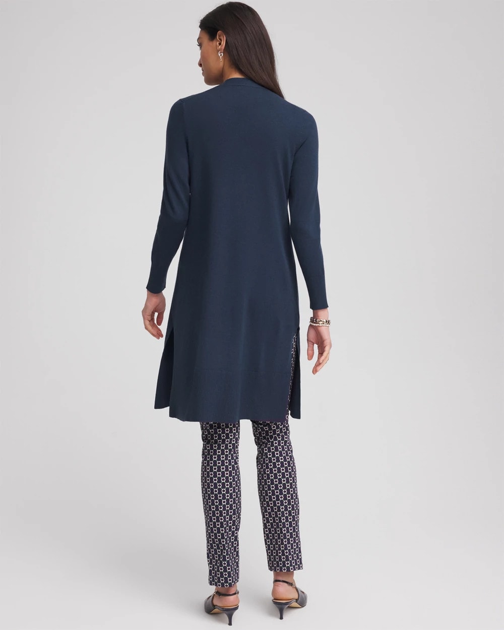 Novelty Duster Button Cardigan Passport Blue - Chico's