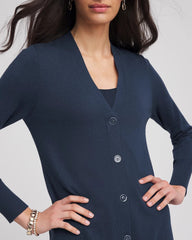 Novelty Duster Button Cardigan Passport Blue - Chico's