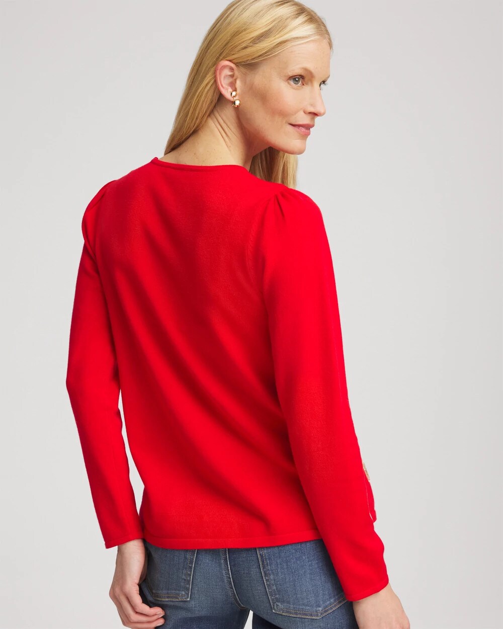 V-Day Embroidered Heart Pullover Love Letter Red - Chico's