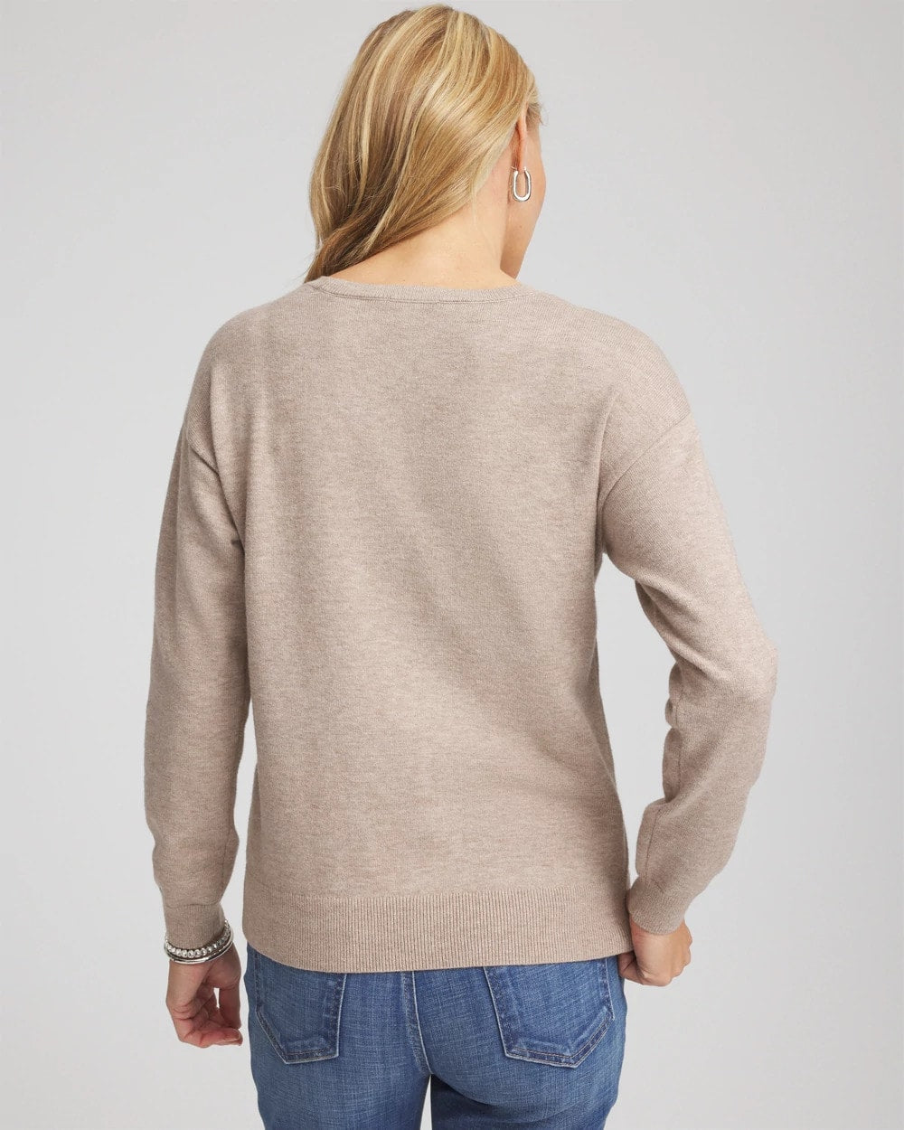 Floral Sequined Pullover Smokey Taupe - Chico's