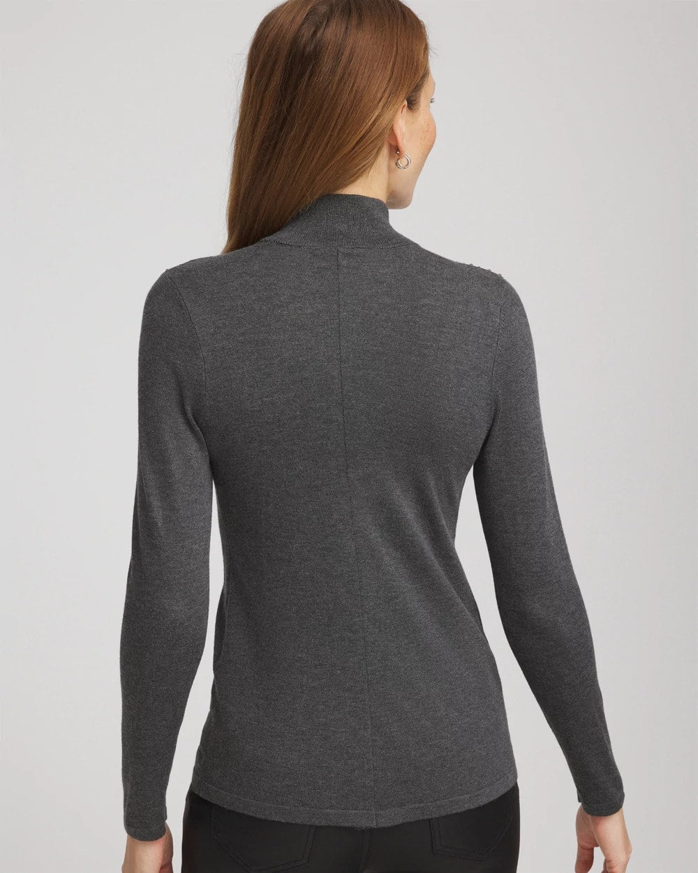 Ella Rhinestone Mockneck Sweater Graphite Gray - Chico's