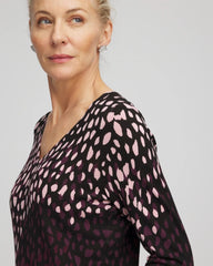 Ella Printed V-Neck Sweater Black - Chico's