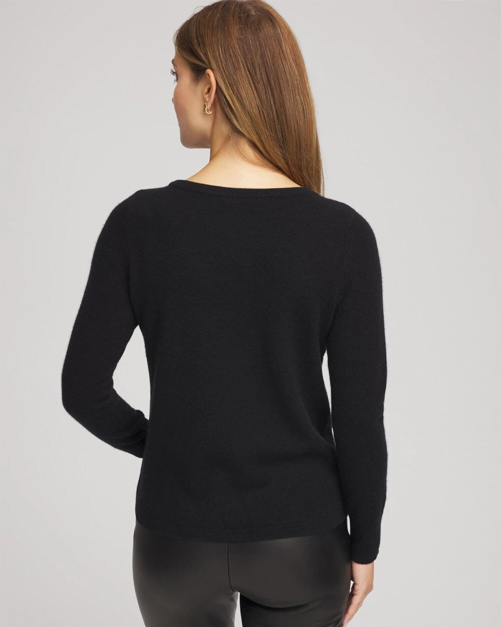 Embellished Cashmere Pullover Sweater Black - Chico's