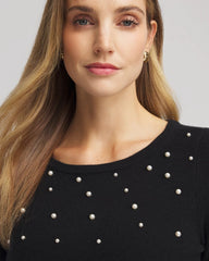 Embellished Cashmere Pullover Sweater Black - Chico's