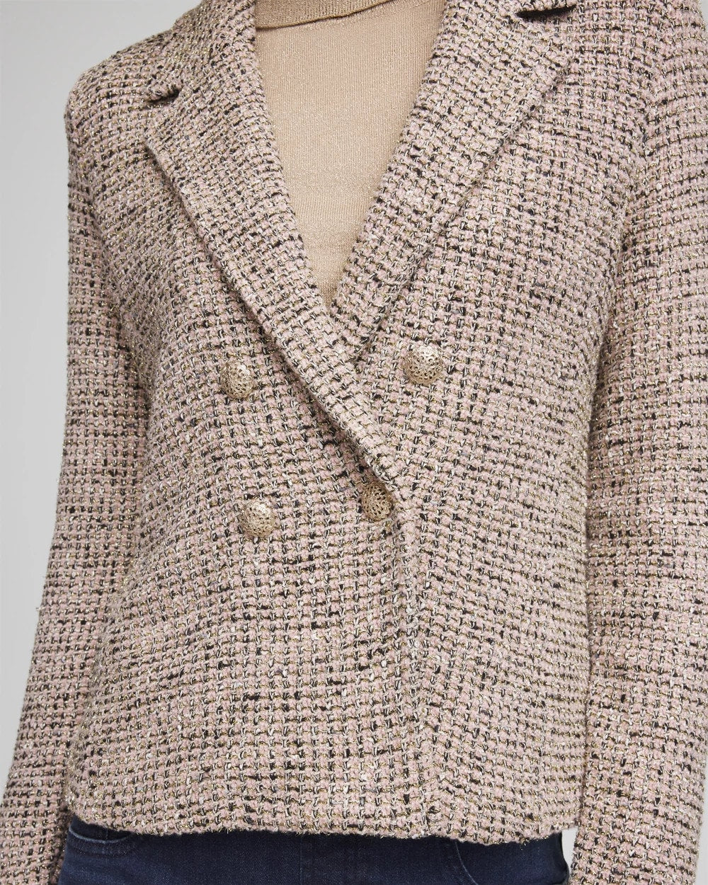 Double Breasted Tweed Blazer Smokey Taupe - Chico's