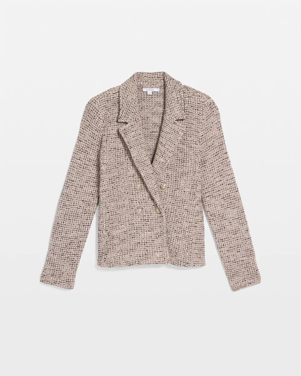 Double Breasted Tweed Blazer Smokey Taupe - Chico's