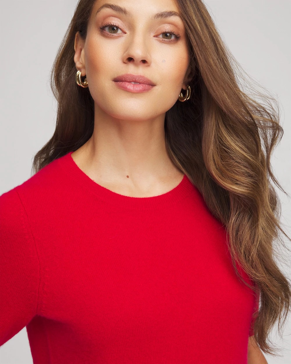 Crewneck Cashmere Pullover Sweater Red - Chico's