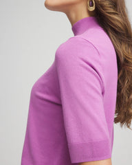 Ella Elbow Sleeve Mockneck Sweater Gooseberry - Chico's