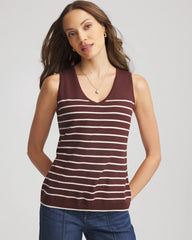 Ella Striped Sweater Tank Cacao - Chico's