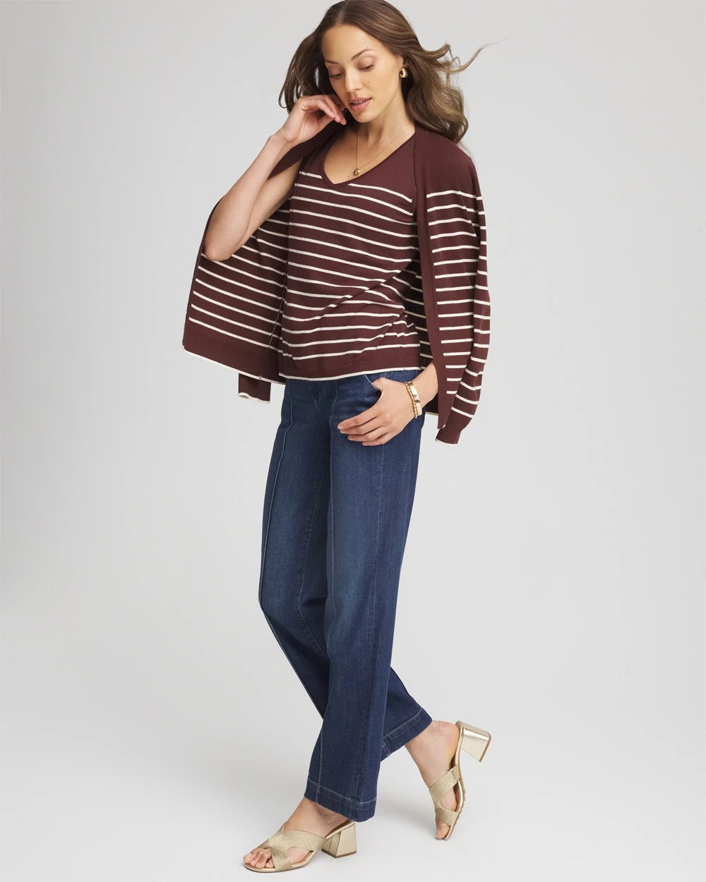 Ella Striped Sweater Tank Cacao - Chico's