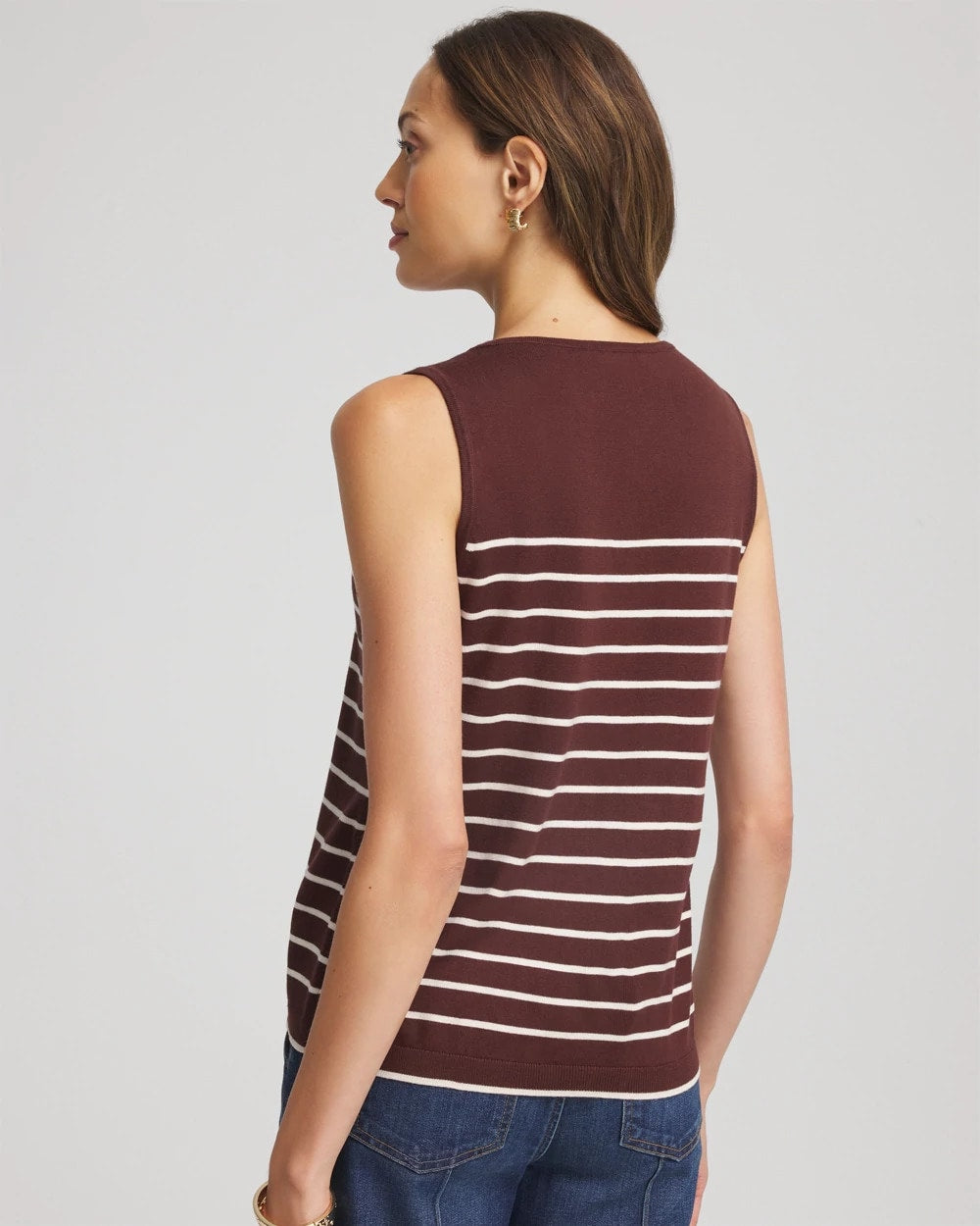 Ella Striped Sweater Tank Cacao - Chico's