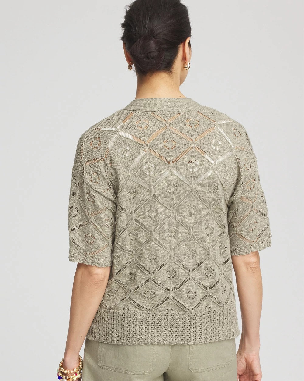 Short Button-down Cardigan Washed Sage - Chico's