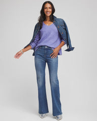 Contrast Stitch Detail Pullover Vibrant Iris - Chico's