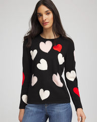 V-Day Multi-Heart Pullover Black - Chico's