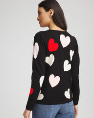 V-Day Multi-Heart Pullover Black - Chico's