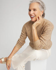 Jacquard Mockneck Pullover Champagne Fizz - Chico's