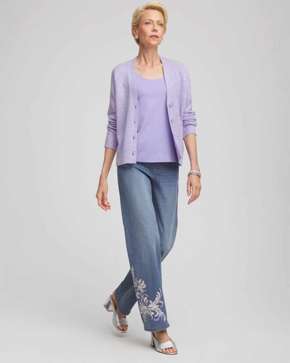 Shine Boyfriend Cardigan Lilac Mist - Chico's