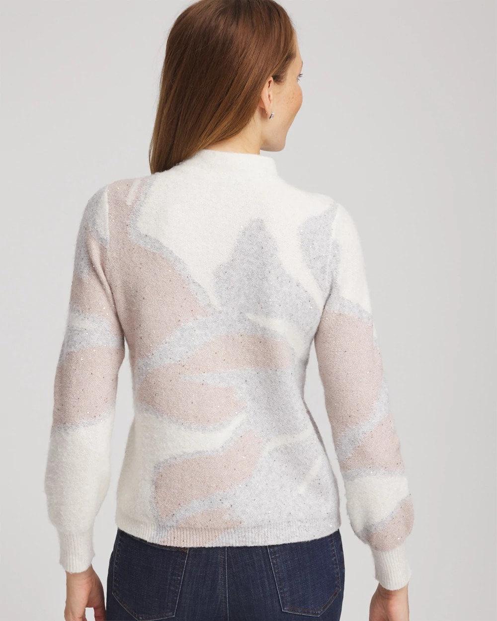 Bloom Metallic Intarsia Pullover Sweater Birch Bark - Chico's