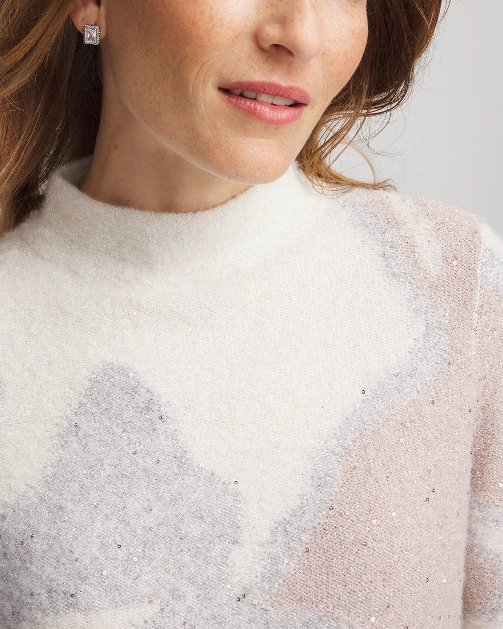 Bloom Metallic Intarsia Pullover Sweater Birch Bark - Chico's