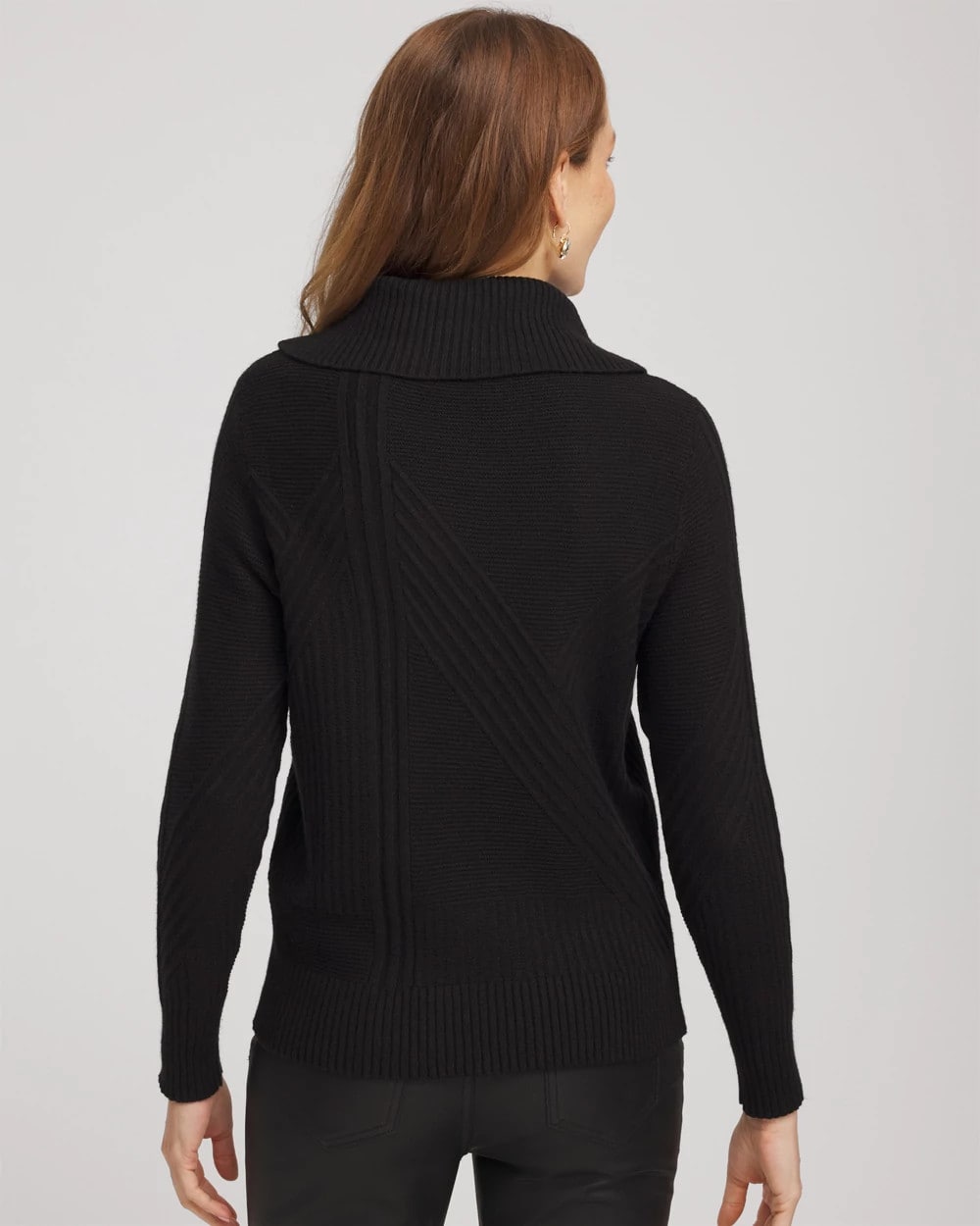 Ribbed Cowlneck Sweater Black - Chico's