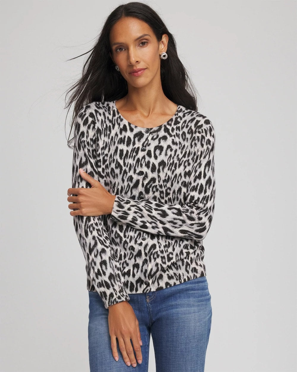 Animal Crewneck Cardigan English Cream - Chico's