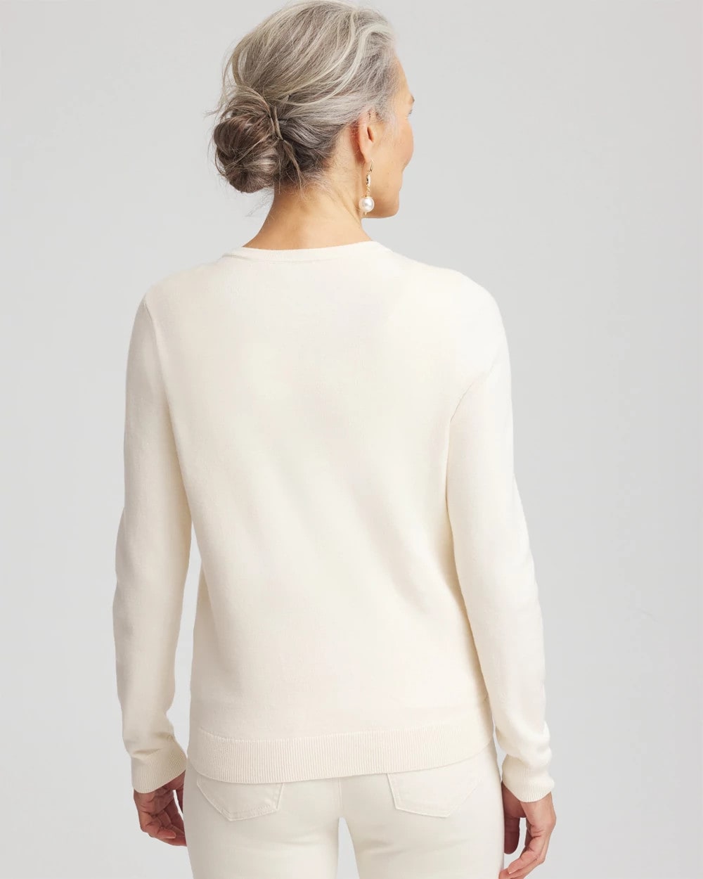Embellished Crewneck Cardigan English Cream - Chico's