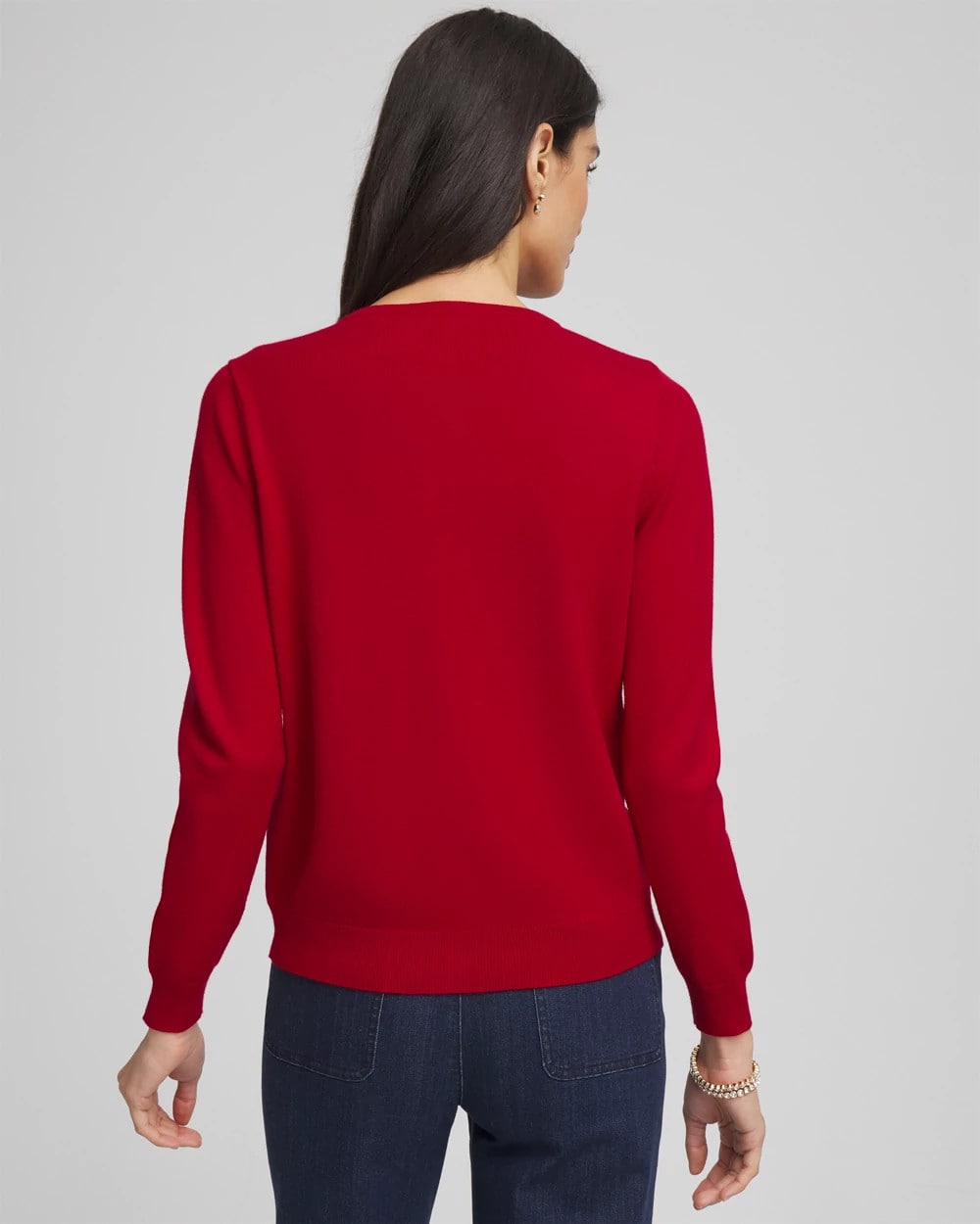 Crewneck Cardigan Carmine Red - Chico's