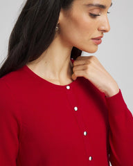 Crewneck Cardigan Carmine Red - Chico's