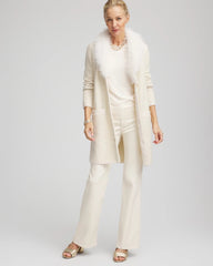 Fur Trim Cardigan English Cream - Chico's