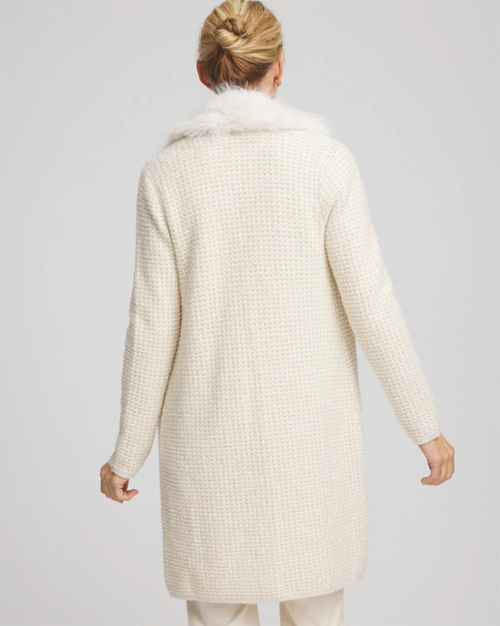 Fur Trim Cardigan English Cream - Chico's