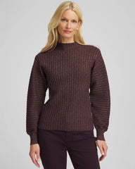 Metallic Ribbed Pullover Night Bloom - Chico's