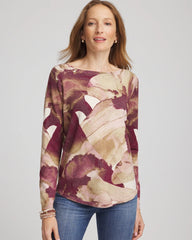 Ella Ocean Glitz Boatneck Sweater Purple Royale - Chico's