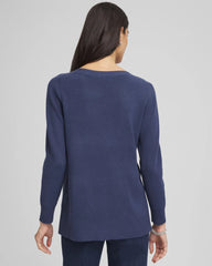 Button Tunic Sweater Indigo Sky - Chico's