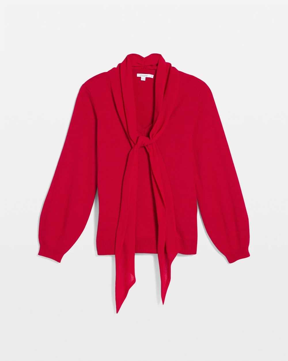 Bow-Detailed Sweater Carmine Red - Chico's