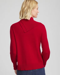 Button Envelope Neck Sweater Carmine Red - Chico's