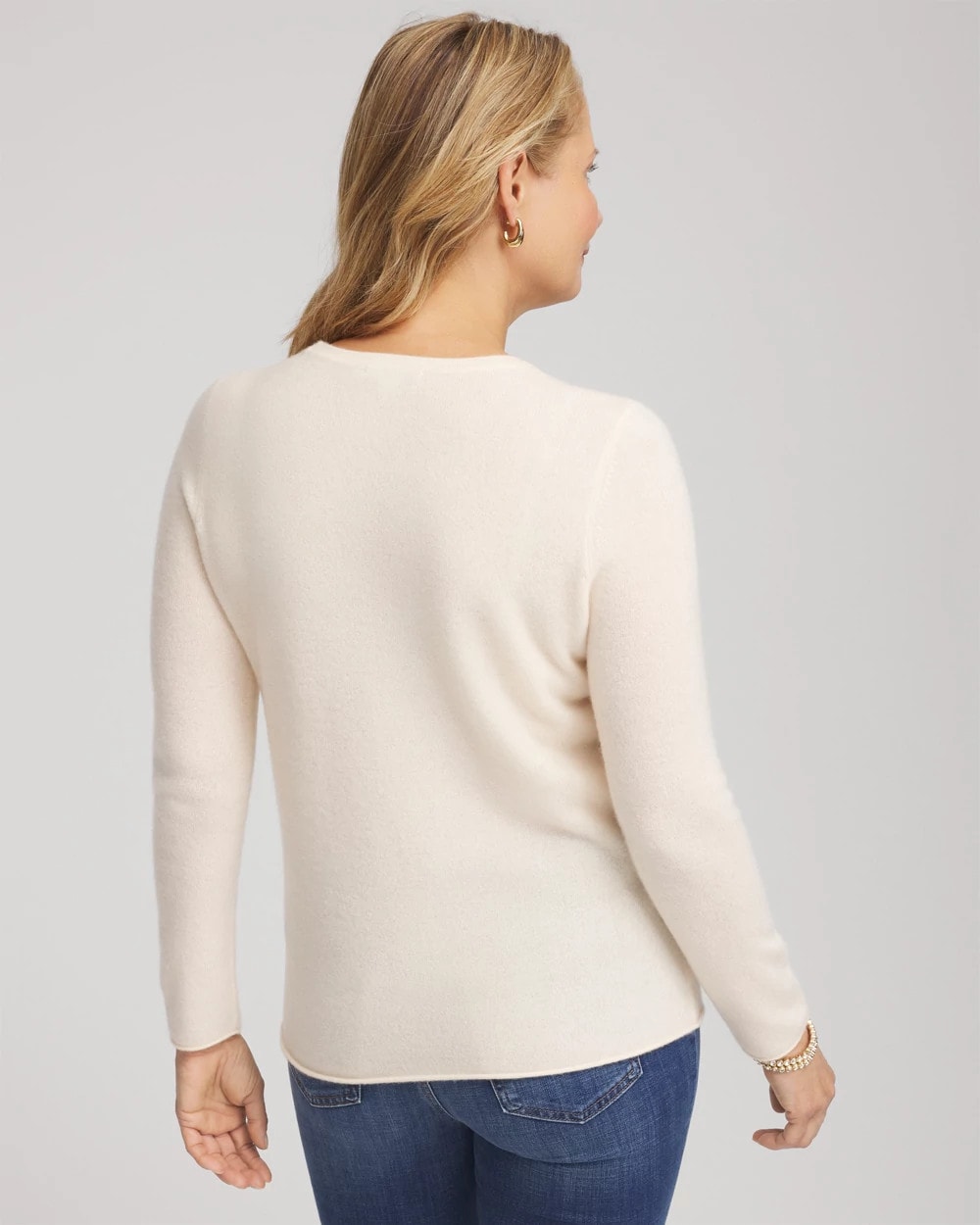 Crewneck Cashmere Pullover Sweater Cream - Chico's