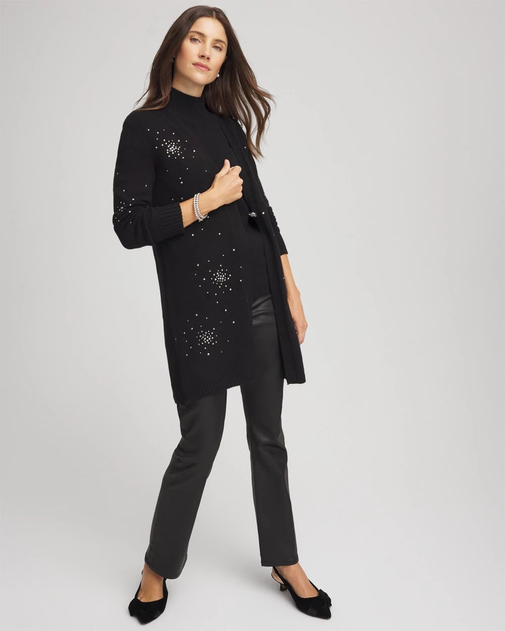 Rhinestone Embellished Cardigan Black - Chico's
