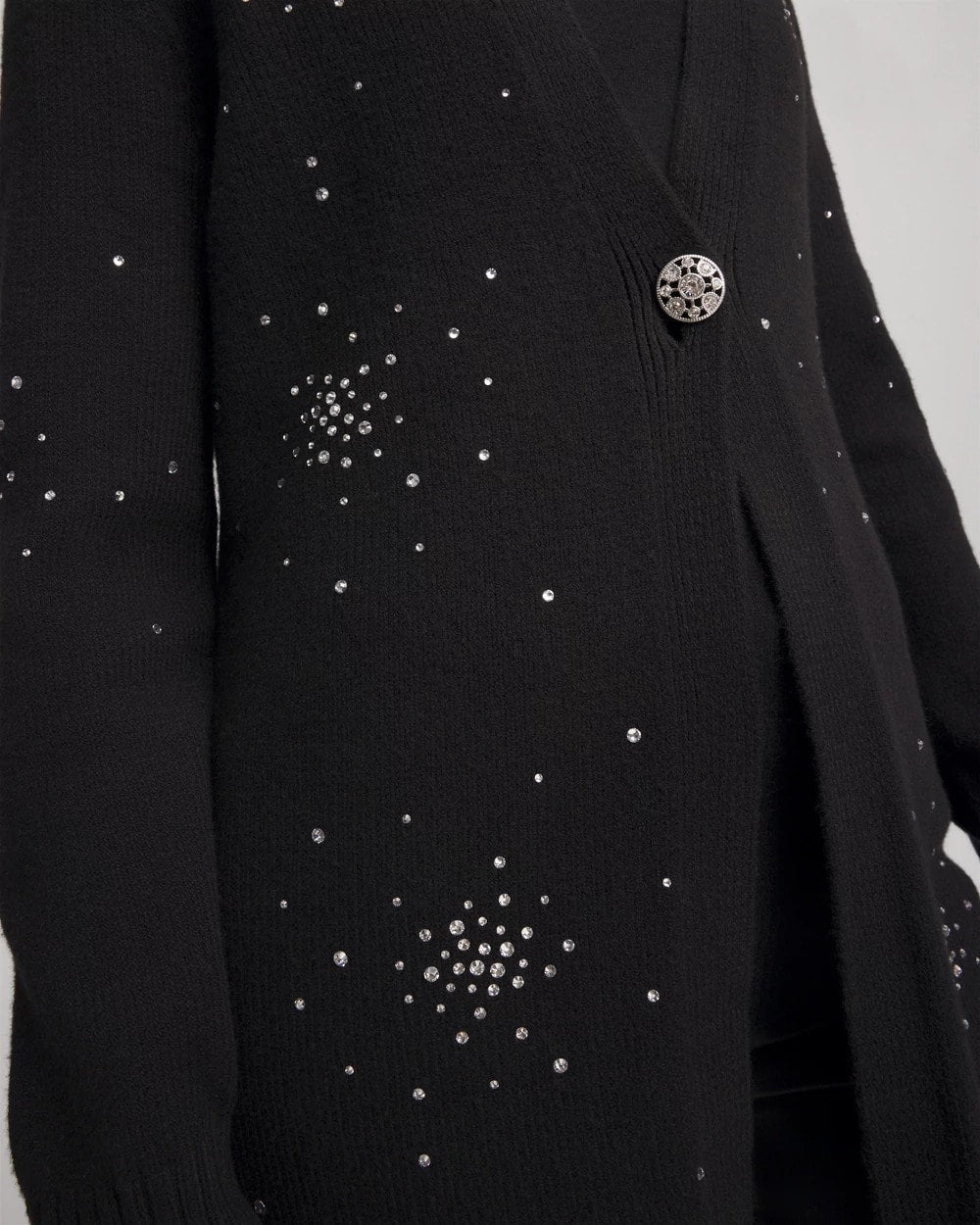 Rhinestone Embellished Cardigan Black - Chico's