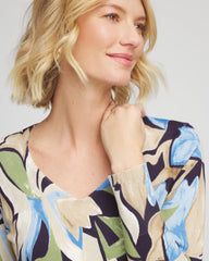 Ella Bloom V-Neck Pullover Sweater Passport Blue - Chico's