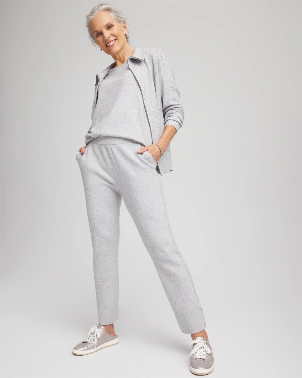 Zenergy® Luxe Diamante Pants Frosted Gray Heather - Chico's