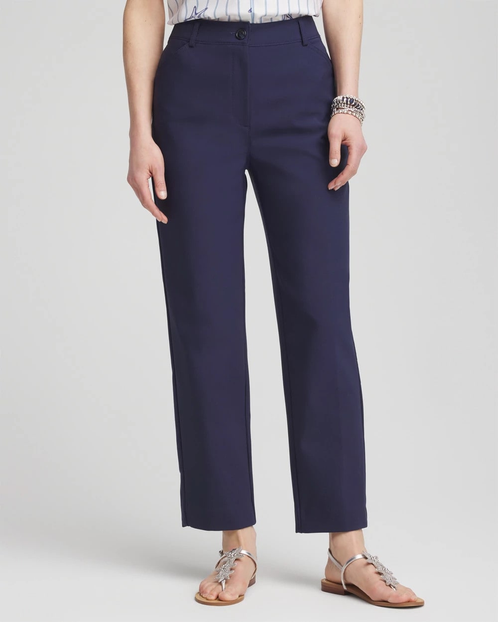 Fly Front Ankle Pants Passport Blue - Chico's