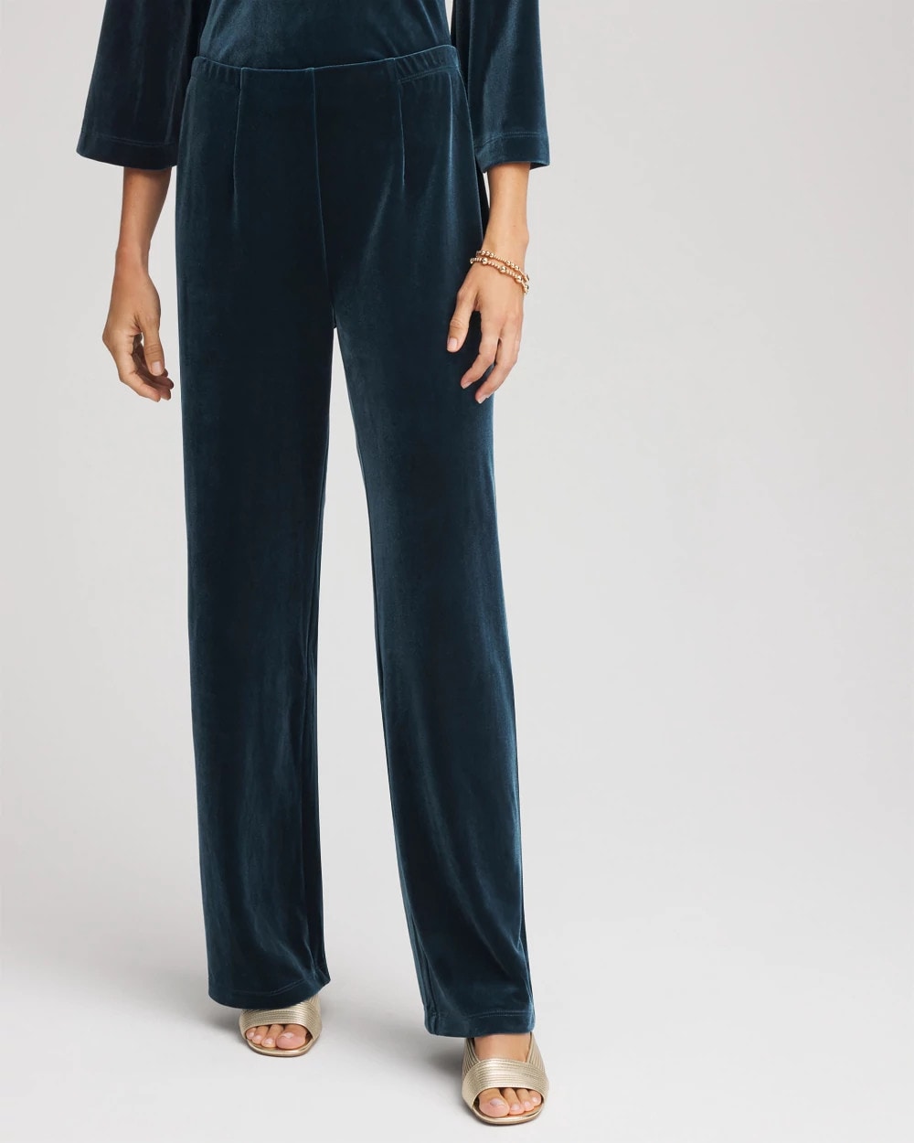 Travelers™ Velvet No Tummy Pants Teal Shadow - Chico's
