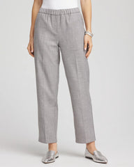 Shimmer Straight Tapered Ankle Pants Silver - Chico's