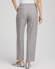 Shimmer Straight Tapered Ankle Pants Silver - Chico's
