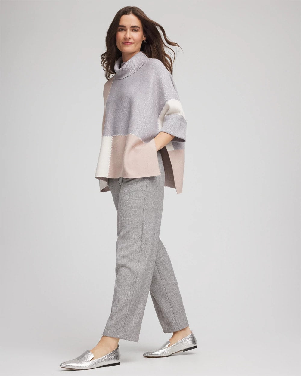 Shimmer Straight Tapered Ankle Pants Silver - Chico's