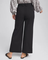 Belted Twill Utility Cropped Pants Black - Chico's