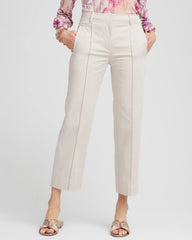 Stretch Sateen Straight Cropped Pants Smokey Taupe - Chico's