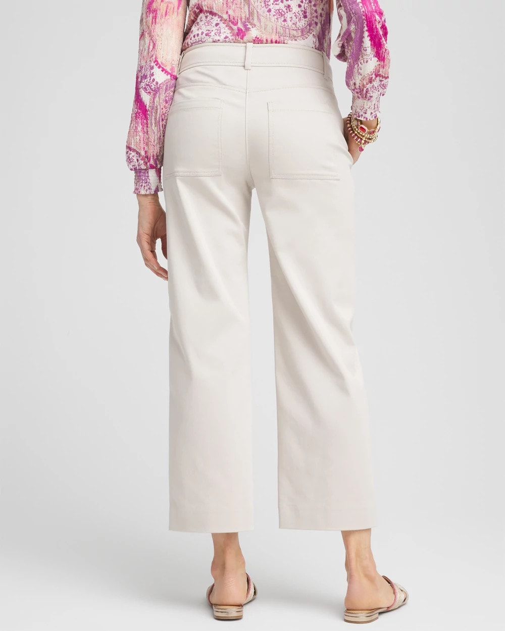 Stretch Sateen Straight Cropped Pants Smokey Taupe - Chico's